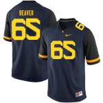 Men's West Virginia Mountaineers NCAA #65 Donavan Beaver Navy Authentic Nike Stitched College Football Jersey XG15B11BL